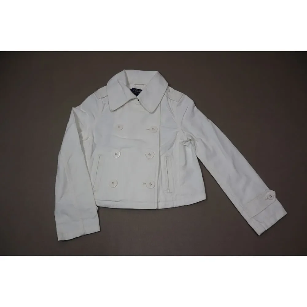 Polo Ralph Lauren White‎ Denim Buttoned Jacket Kids Size 8